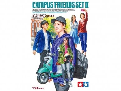 Tamiya - Campus Friends Set 2 (plus scooter), 1/24, 24356