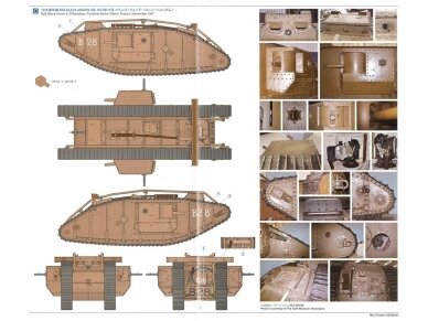 Tamiya - WWI British Tank Mk. IV Male (ar dzinēju), 1/35, 30057 9 Tamiya - WWI British Tank Mk. IV Male (ar dzinēju), 1/35, 30057 9
