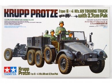 Tamiya - Krupp Protze 1 ton (6x4) Kfz.69 Towing Truck with 3.7cm Pak, 1/35, 35259