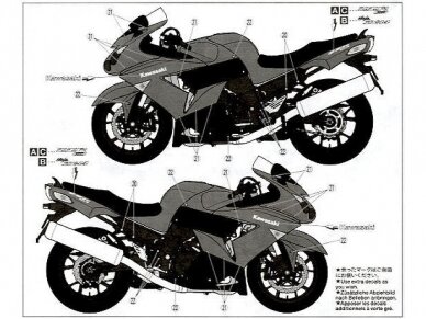 Tamiya - Kawasaki ZZR 1400, 1/12, 14111 6 Tamiya - Kawasaki ZZR 1400, 1/12, 14111 6
