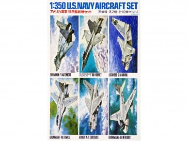Tamiya - U.S. Navy Aircraft Set No. 1 2 F-14 Tomcat, 2 F-18A Hornet, 2 S-3A Viking, 2 A-6E Intruder, 2 A-7E Corsair II, 1/350, 78006