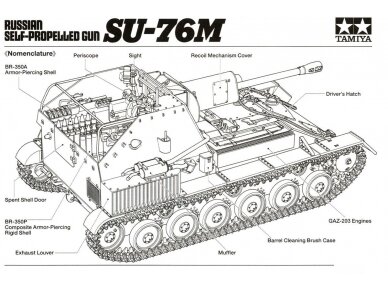 Tamiya - Russian Self-Propelled Gun SU-76M, 1/35, 35348 4 Tamiya - Russian Self-Propelled Gun SU-76M, 1/35, 35348 4