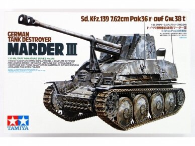 Tamiya - German Tank Destroyer Marder III Sd.Kfz.139 7.62cm Pak36(r) auf Gw.38(t), 1/35, 35248 Tamiya - German Tank Destroyer Marder III Sd.Kfz.139 7.62cm Pak36(r) auf Gw.38(t), 1/35, 35248