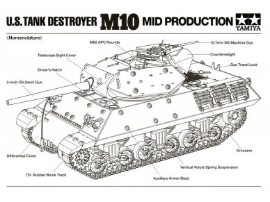 Tamiya - U.S. Tank Destroyer M10 Mid Production, 1/35, 35350 7 Tamiya - U.S. Tank Destroyer M10 Mid Production, 1/35, 35350 7