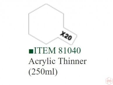 Tamiya - X-20A Acrylic thinner (akrila krāsas šķīdinātājs), 250ml 1 Tamiya - X-20A Acrylic thinner (akrila krāsas šķīdinātājs), 250ml 1