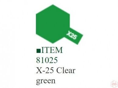 Tamiya - X-25 Clear green akriliniai dažai, 10ml