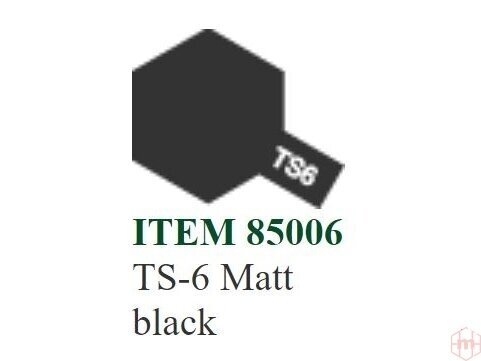 Tamiya - TS-6 Matt black, 100ml Tamiya - TS-6 Matt black, 100ml