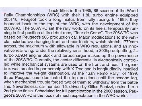 Tamiya - Peugeot 206 WRC, 1/24, 24221 6 Tamiya - Peugeot 206 WRC, 1/24, 24221 6
