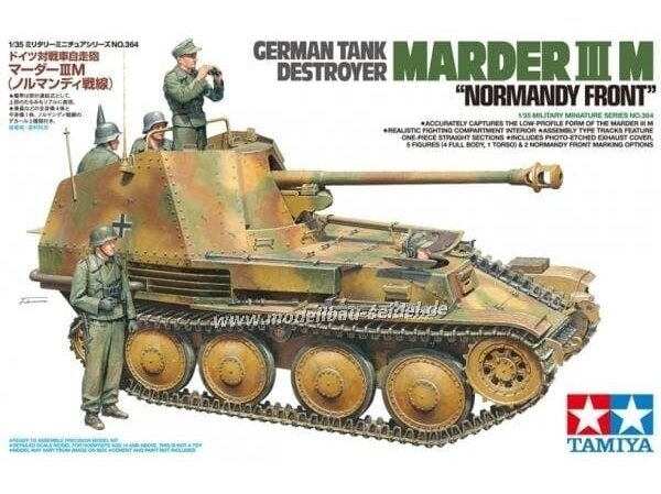 Tamiya - German Tank Destroyer Marder III M "Normandy Front", 1/35, 35364 Tamiya - German Tank Destroyer Marder III M "Normandy Front", 1/35, 35364