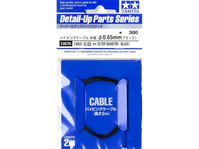 Tamiya - Cable (Outer Dia 0.65mm/Black), 12676 Tamiya - Cable (Outer Dia 0.65mm/Black), 12676