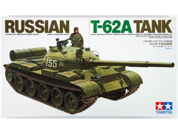 Tamiya - Russian T-62A Tank, 1/35, 35108 Tamiya - Russian T-62A Tank, 1/35, 35108