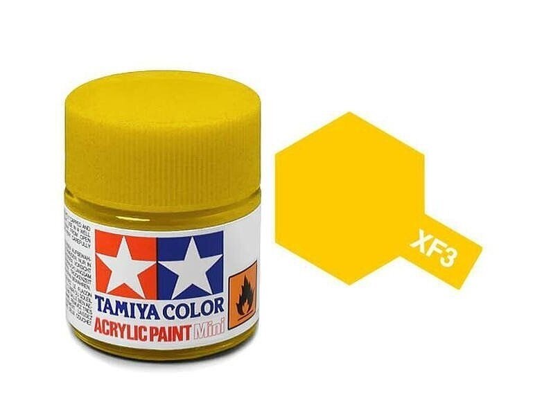 Tamiya - XF-3 Flat yellow akriliniai dažai, 10ml 2 Tamiya - XF-3 Flat yellow akriliniai dažai, 10ml 2
