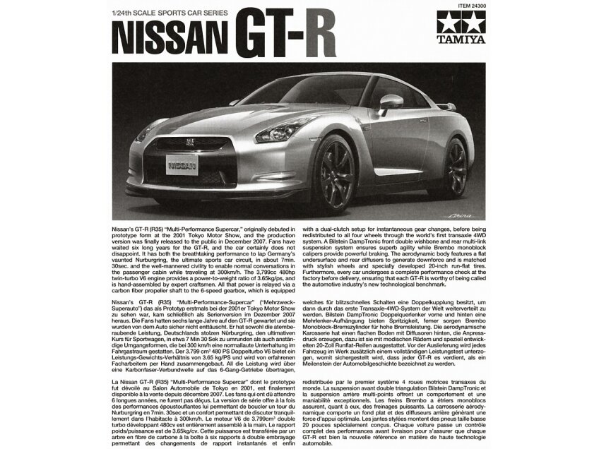 Tamiya - Nissan GT-R(R35), 1/24, 24300 3 Tamiya - Nissan GT-R(R35), 1/24, 24300 3