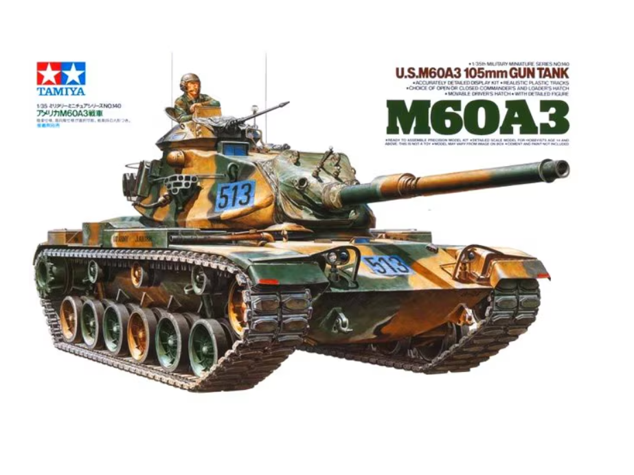Tamiya - U.S. M60A3 105mm Gun Tank, 1/35, 35140