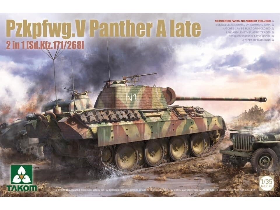 Takom - Sd.Kfz. 171 Sd.Kfz. 267 Panther A Late 2in1 (171/168), 1/35, 2176 Takom - Sd.Kfz. 171 Sd.Kfz. 267 Panther A Late 2in1 (171/168), 1/35, 2176