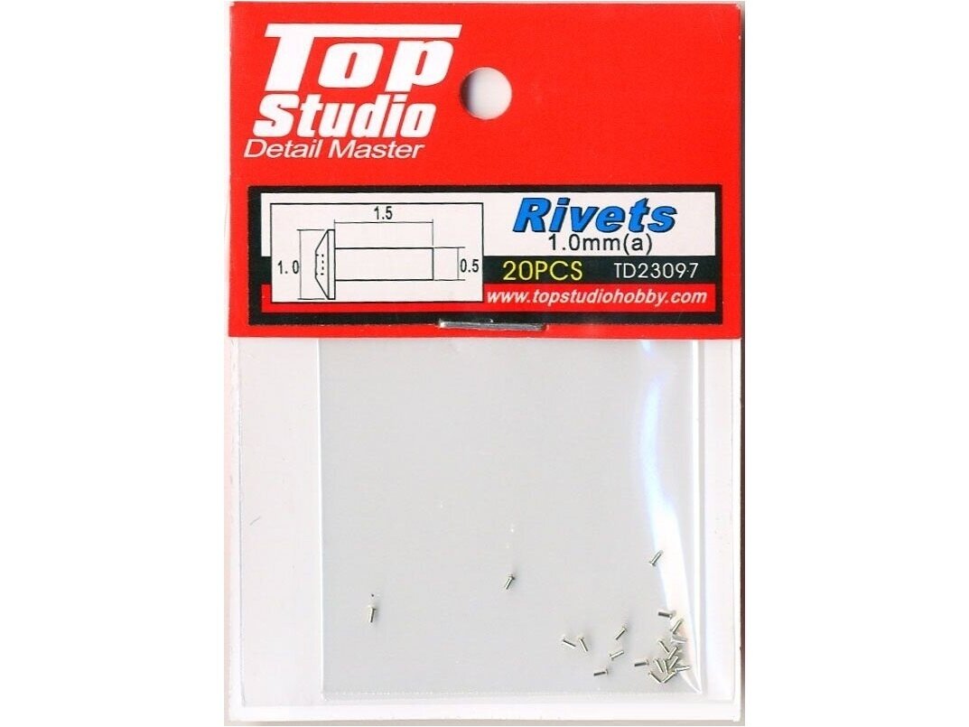Red Rivet Studio Top Studio - 1.0mm Rivets (A), TD23097 | Detail Sets / Photoetch ...