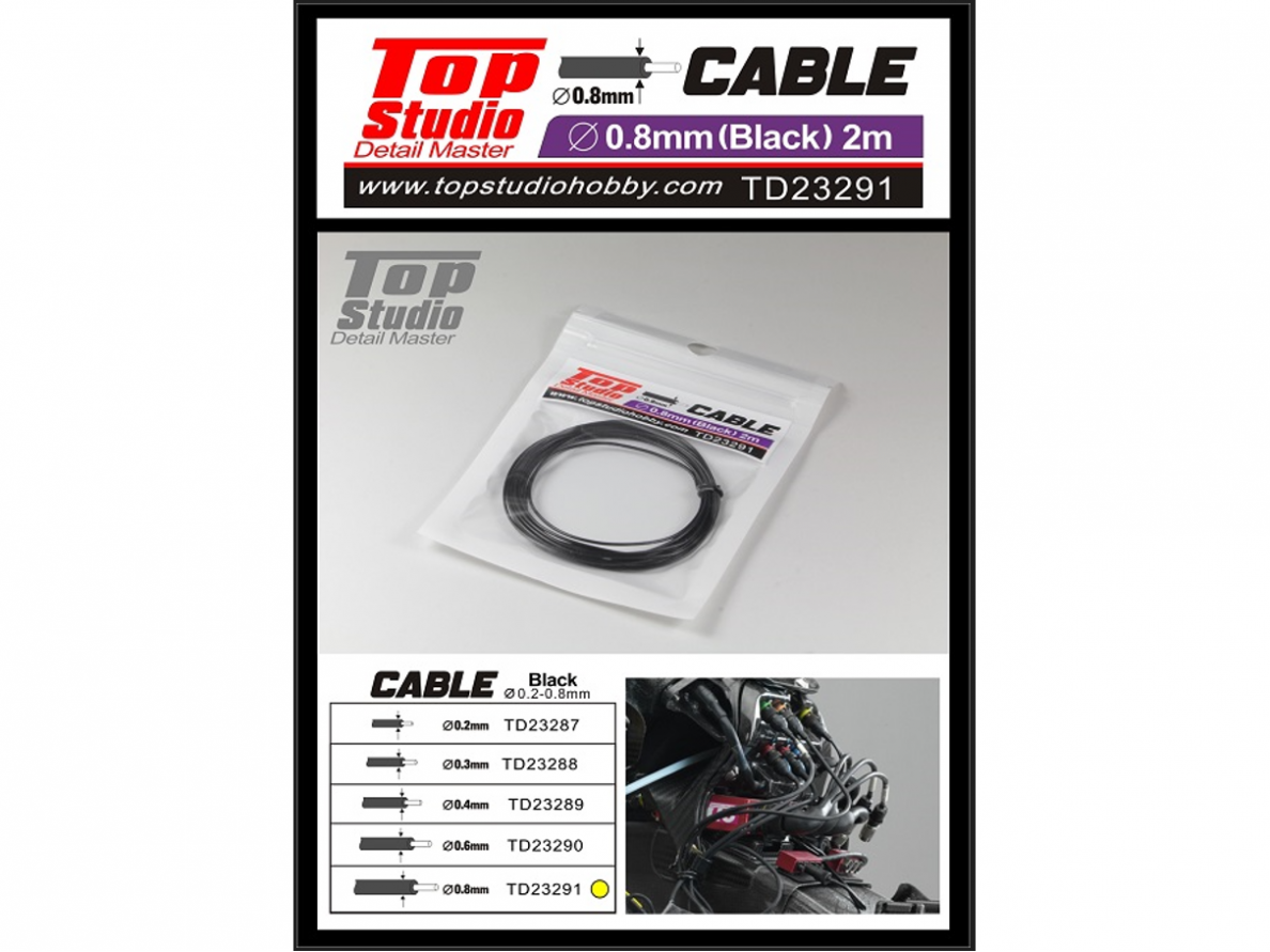 Top Studio - Cable (Outer Dia 0.8 mm /Black), TD23291 Top Studio - Cable (Outer Dia 0.8 mm /Black), TD23291
