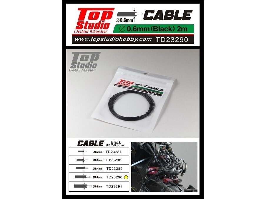Top Studio - Cable (Outer Dia 0.6 mm /Black), TD23290 Top Studio - Cable (Outer Dia 0.6 mm /Black), TD23290