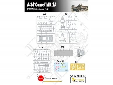 VESPID MODELS - A-34 Comet MK.1A British Cruiser Tank, 1/72, 720002 4