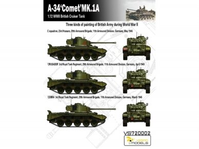 VESPID MODELS - A-34 Comet MK.1A British Cruiser Tank, 1/72, 720002 6