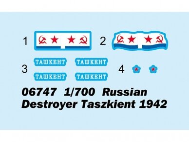 Trumpeter - Soviet Destroyer Taszkient 1942, 1/700, 06747 7 Trumpeter - Soviet Destroyer Taszkient 1942, 1/700, 06747 7