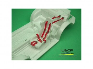 USCP - Racing Seatbelts PE set Red, 1/24, 24A016 1