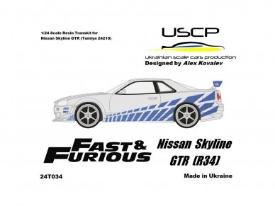 USCP - Nissan Skyline GTR (R34) Fast And Furious 2 Transkit, 1/24, 24T034 USCP - Nissan Skyline GTR (R34) Fast And Furious 2 Transkit, 1/24, 24T034
