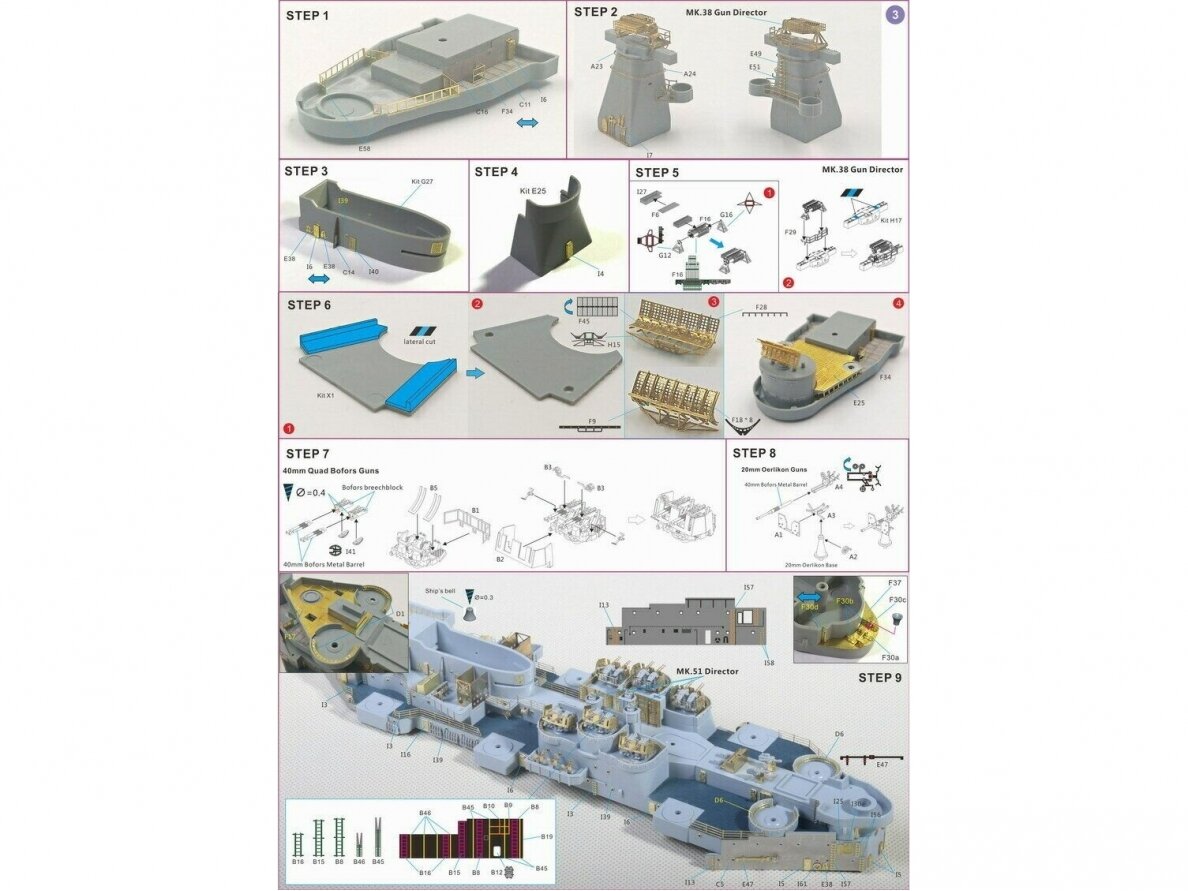 Very Fire - USS Iowa BB-61 - Detail Up Set for Very Fire VF350910 (modelio papildymų rinkinys), 1/350, VF350010 4 Very Fire - USS Iowa BB-61 - Detail Up Set for Very Fire VF350910 (modelio papildymų rinkinys), 1/350, VF350010 4