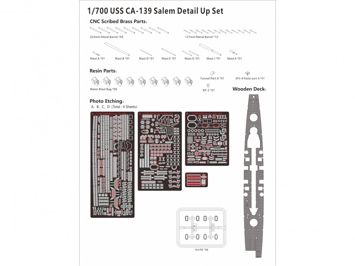 Very Fire - USS Salem CA-139 Deluxe Kit Edition, 1/700, VF700908DX 23 Very Fire - USS Salem CA-139 Deluxe Kit Edition, 1/700, VF700908DX 23