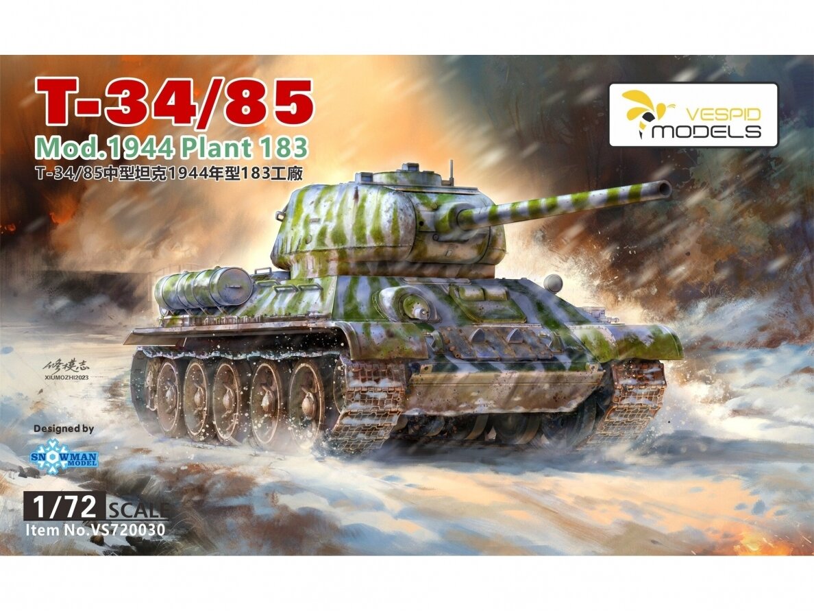 VESPID MODELS - T-34/85 Mod.1944 Plant 183, 1/72, 720030 VESPID MODELS - T-34/85 Mod.1944 Plant 183, 1/72, 720030
