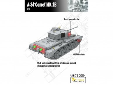 VESPID MODELS - British Army A-34 Comet MK.1B cruiser tank, 1/72, 720004 2