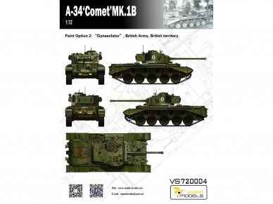 VESPID MODELS - British Army A-34 Comet MK.1B cruiser tank, 1/72, 720004 5