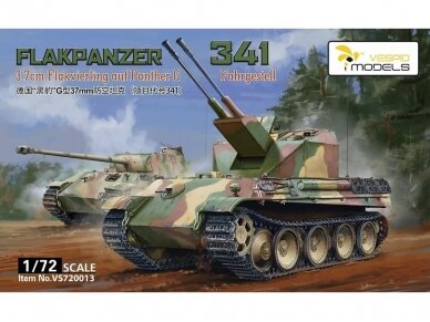 VESPID MODELS - Flakpanzer 341 3,7cm Flakzwilling auf Fahrgestell Panther G, 1/72, 720013