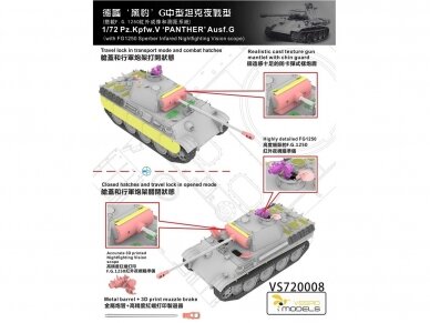 VESPID MODELS - Pz.Kpfw. V Panther Ausf.G (with F.G.1250 infrared search light and scope), 1/72, 720008 1