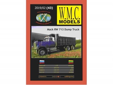 WMC - Mack RW 713 Dump Truck iš faneros Lazeriu pjautas rėmas, 1/25, 43-1